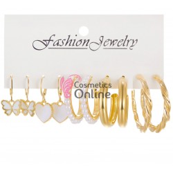 Cercei pentru dama moderni EARR42 Aurii Set de 5 perechi